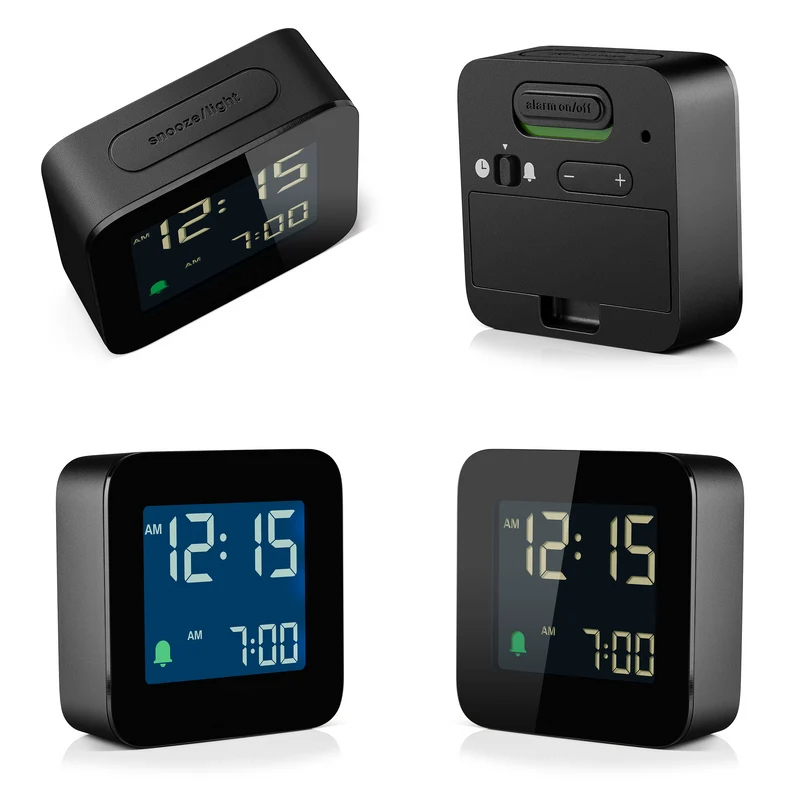 Mini Square Reverse LCD Digital Alarm Clock