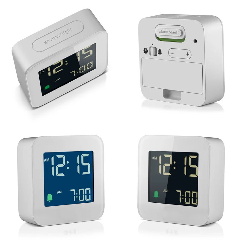 Mini Square Reverse LCD Digital Alarm Clock