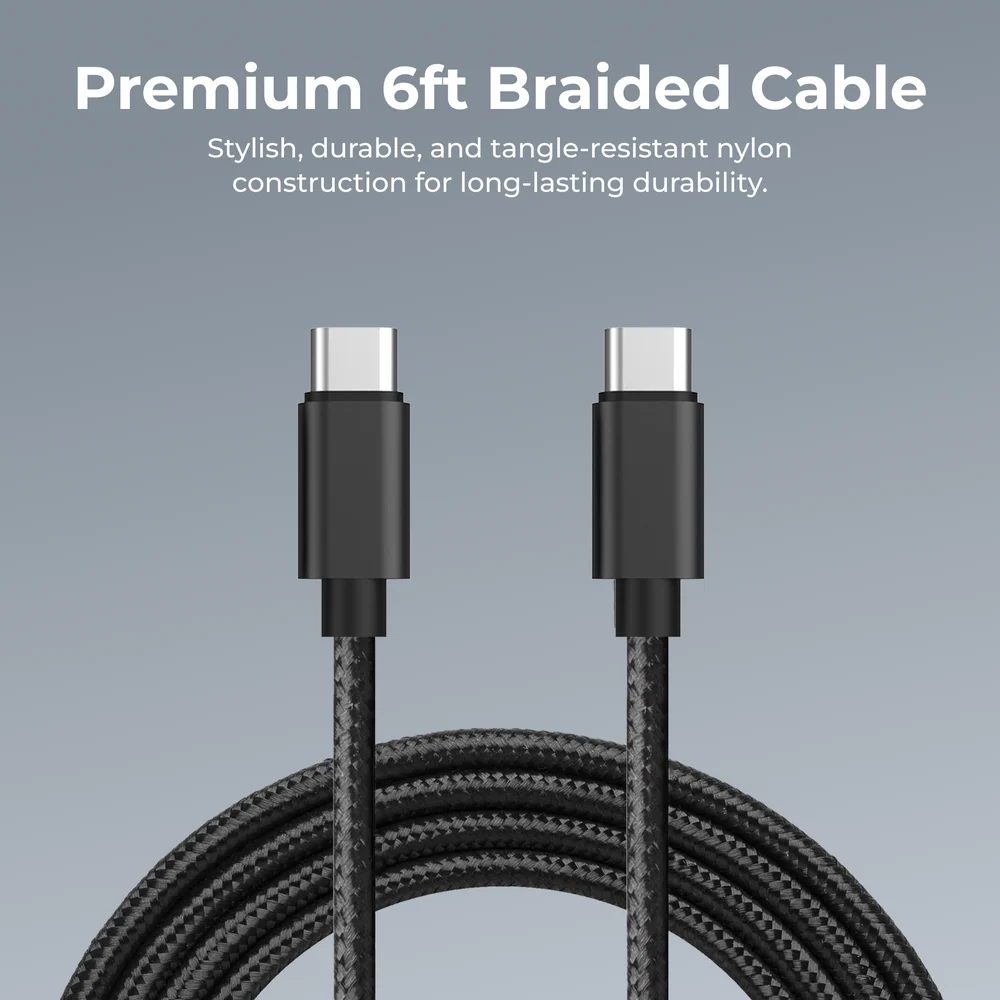 20W USB-C PD Fast Charger with 6ft Braided USB-C Cable Kit