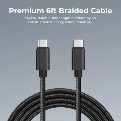 20W USB-C PD Fast Charger with 6ft Braided USB-C Cable Kit