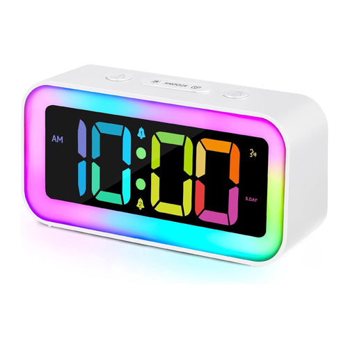 RGB LED Digital Alarm Clock with Color Changing Night Light