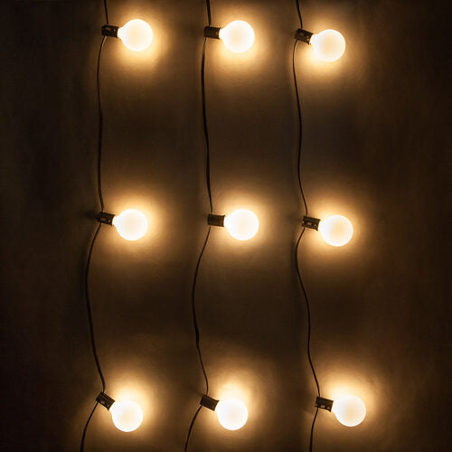 15ft Outdoor Pearl White G50 Globe Patio String Lights
