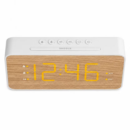 Wood Grain Large Screen Digital Alarm Clock