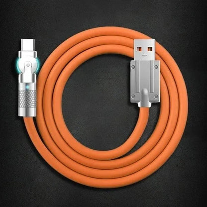 180 Degree Rotatable USB A to USB-C Fast Charging Cable